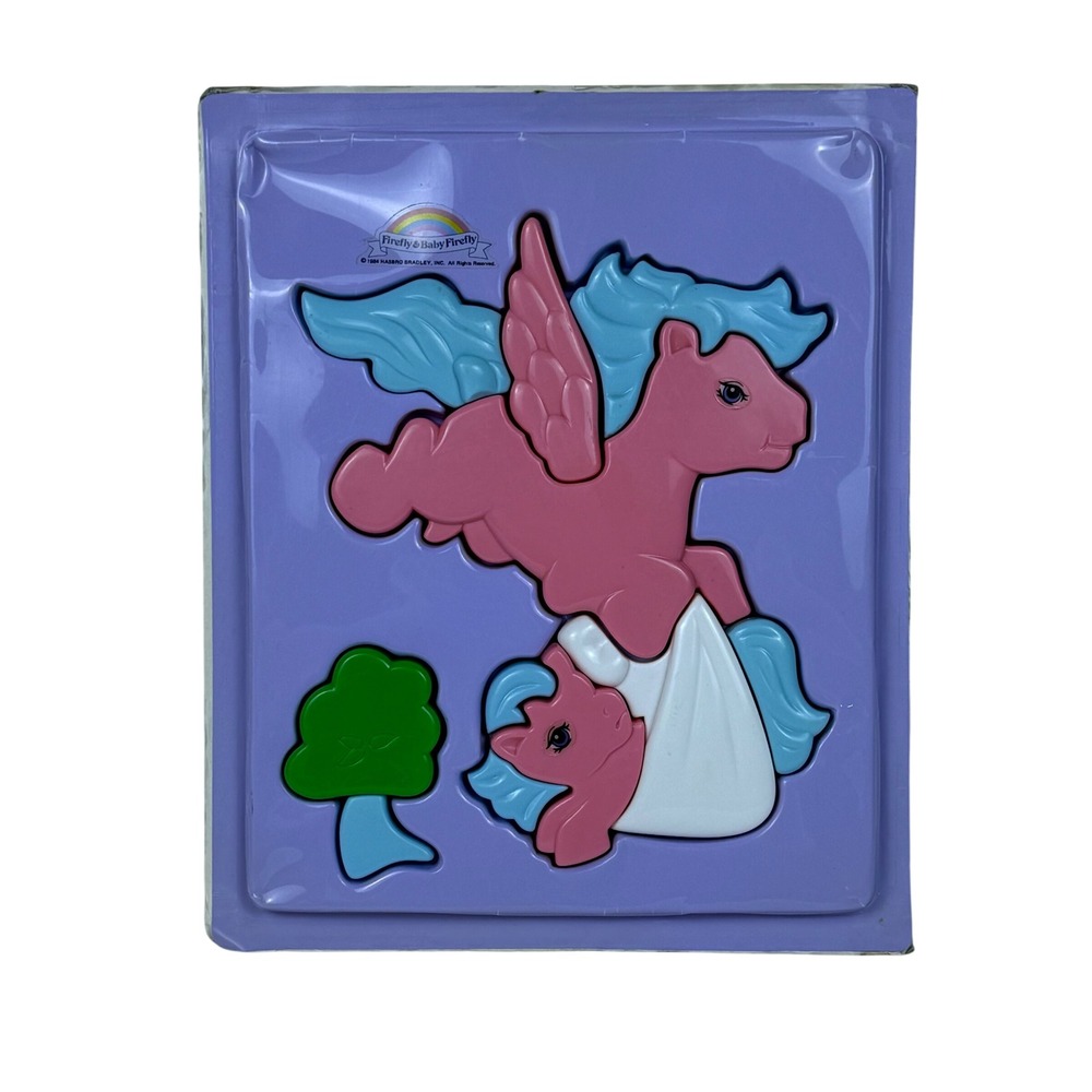 Vintage 1984 My Little Pony Firefly & Baby Firefly Plastic Frame Puzzle G1 MLP
